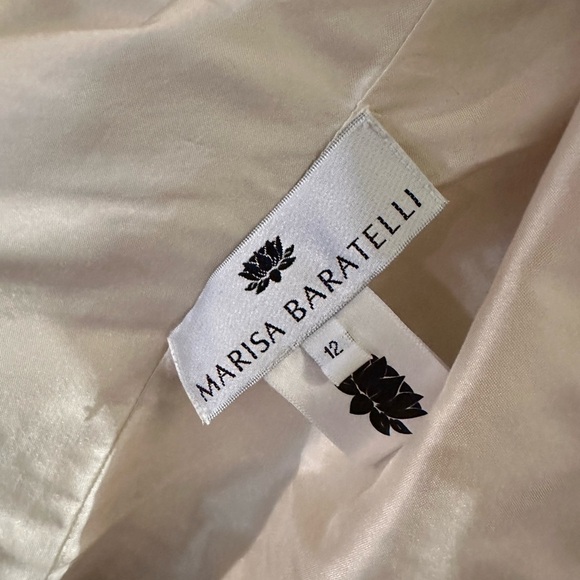 Marisa Baratelli Cream Embellished Open-Front Blazer 100% Thai Silk - Picture 5 of 9